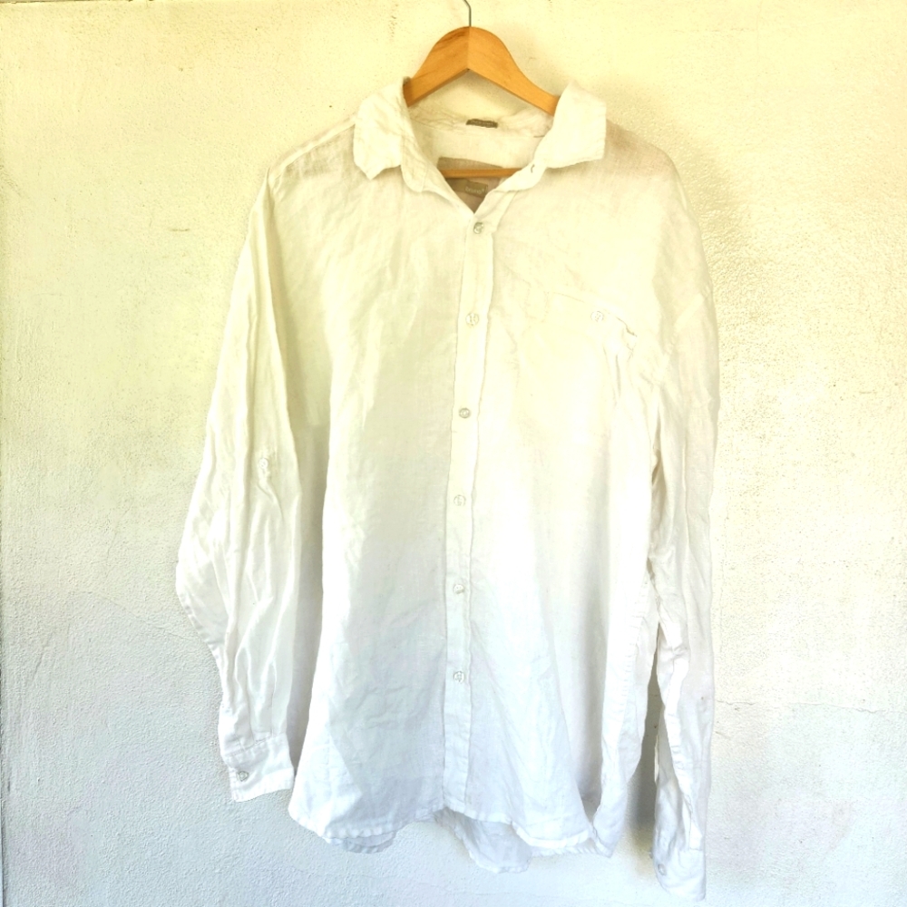 100% Linen Mens Shirt By Bruno Large